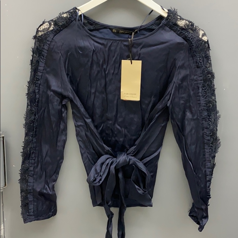 Zara lace shoulder blouse